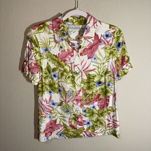 Jaclyn Smith Men’s Hawaiian Shirt Green